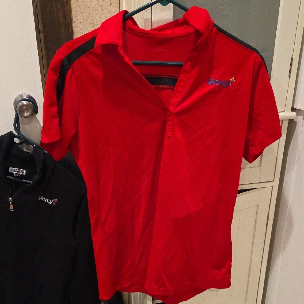 Mercy Vibrant Red Polo Shirt Classic Design Breathable Fabric